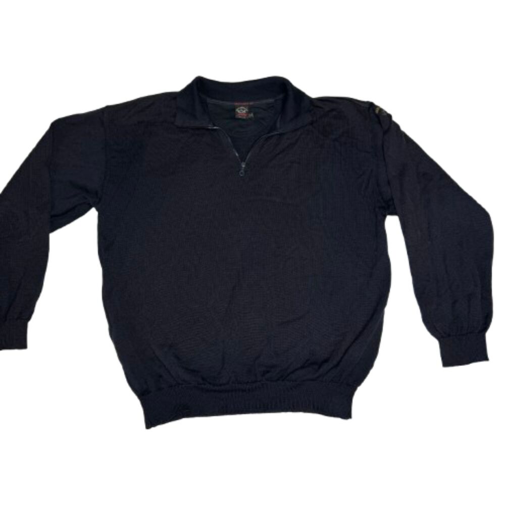 Paul & Shark Yachting 100% Virgen Wool BK Quarter Zip Nautical Sweater Size L